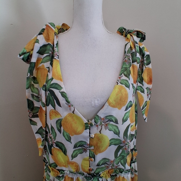 English Factory Lemon Print Tiered Mini  Dress Size 2X NWT - Picture 6 of 9